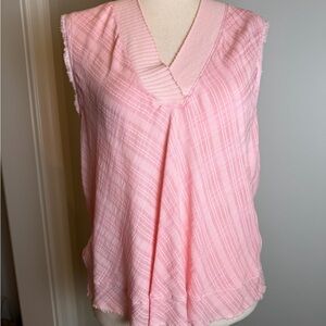Maven West Pink Textured Sleeveless Blouse